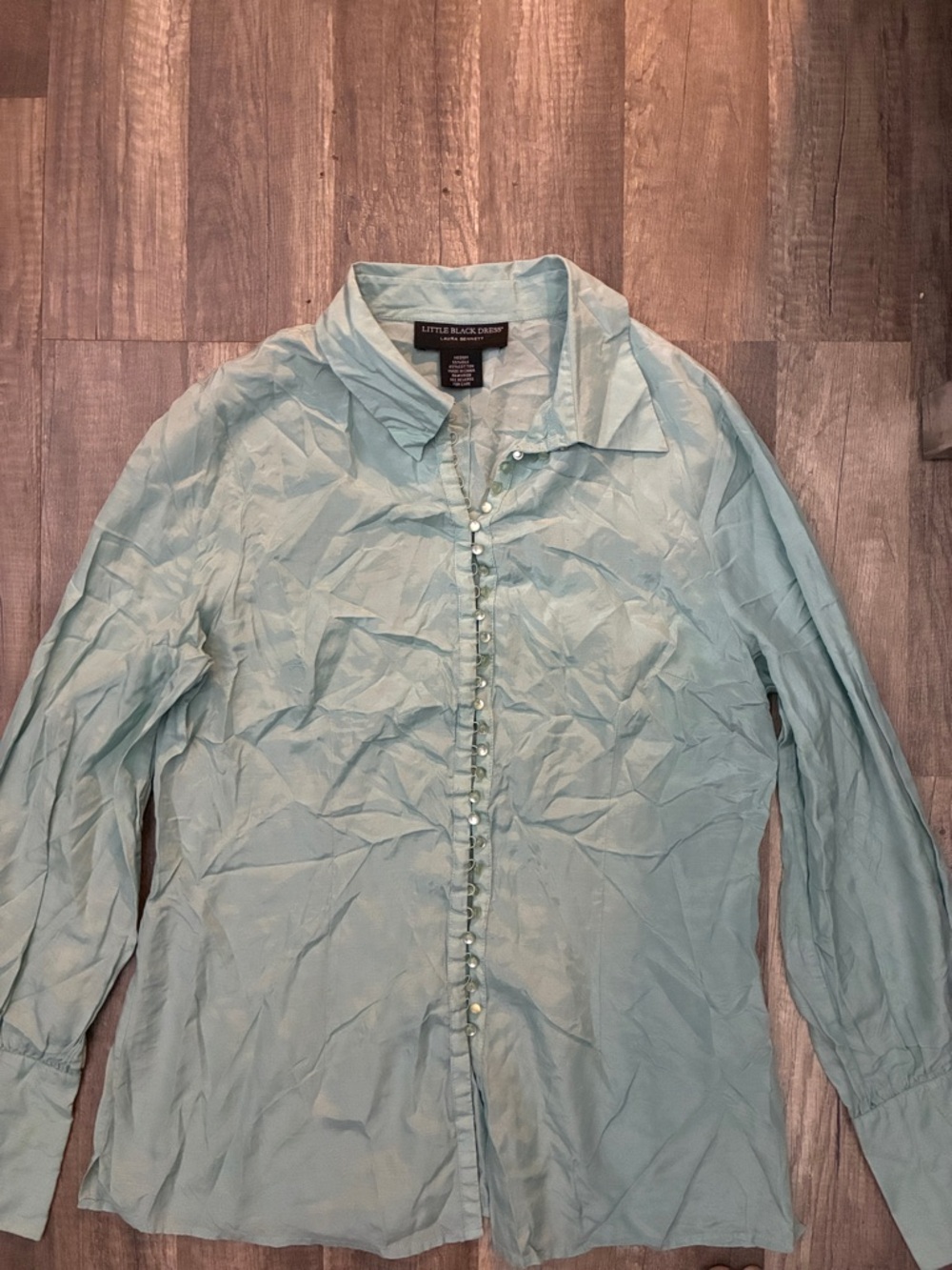 Pale Aqua Button-Front Shirt